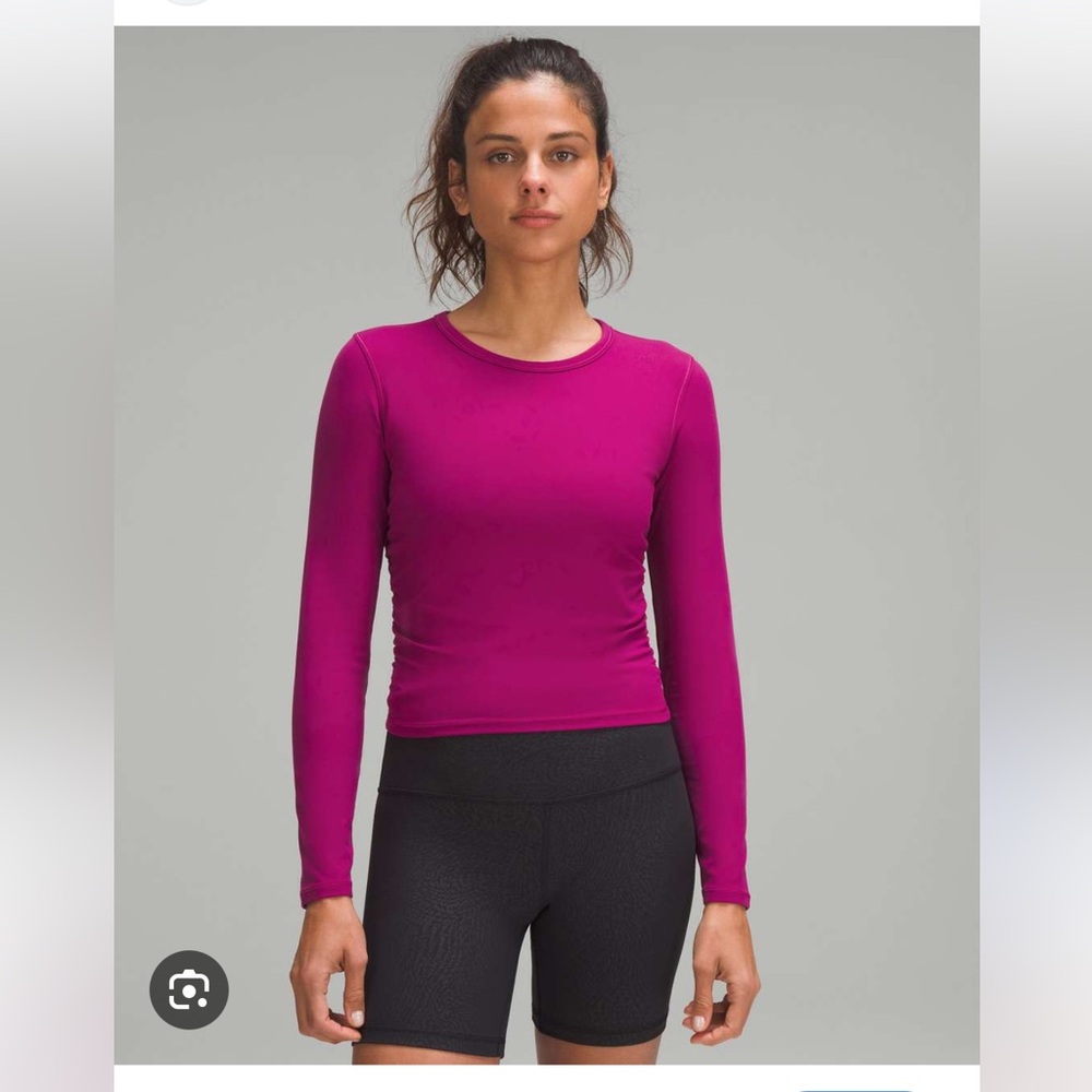 lululemon all it takes long sleeve Nulu in magenta purple